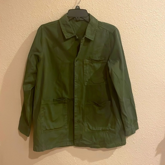 NWOT MENS SIZE XS FOREST GREEN BUTTON UP COAT DENIME STYLE UNIVERSAL THREADS‌‌ - Picture 2 of 7